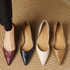 Ceyra Leather Kitten Heel Shoes
