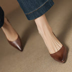 Calenne Leather Kitten Heels" can be rephrased as "Calenne Elegant Leather Kitten Heels.