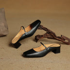 Meyra Genuine Leather Slip-On Mules