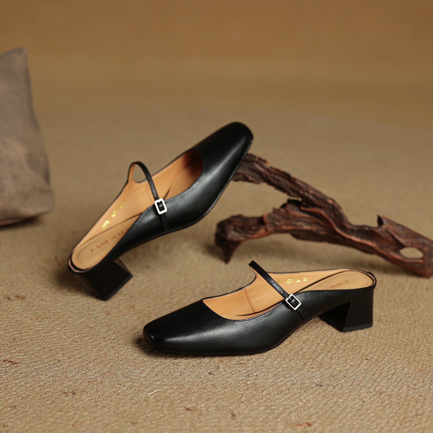 Meyra Genuine Leather Slip-On Mules