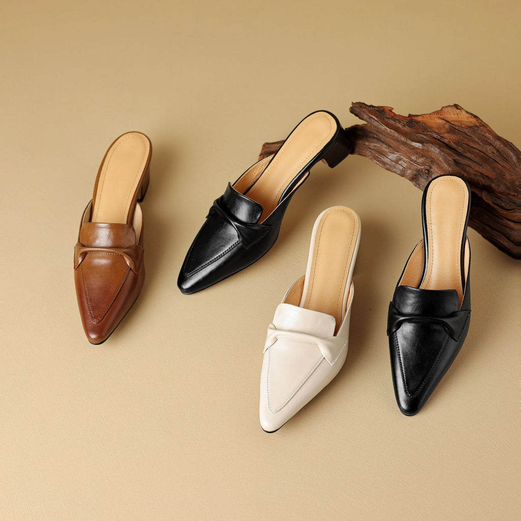 Marloe Sleek Pointed Leather Slippers