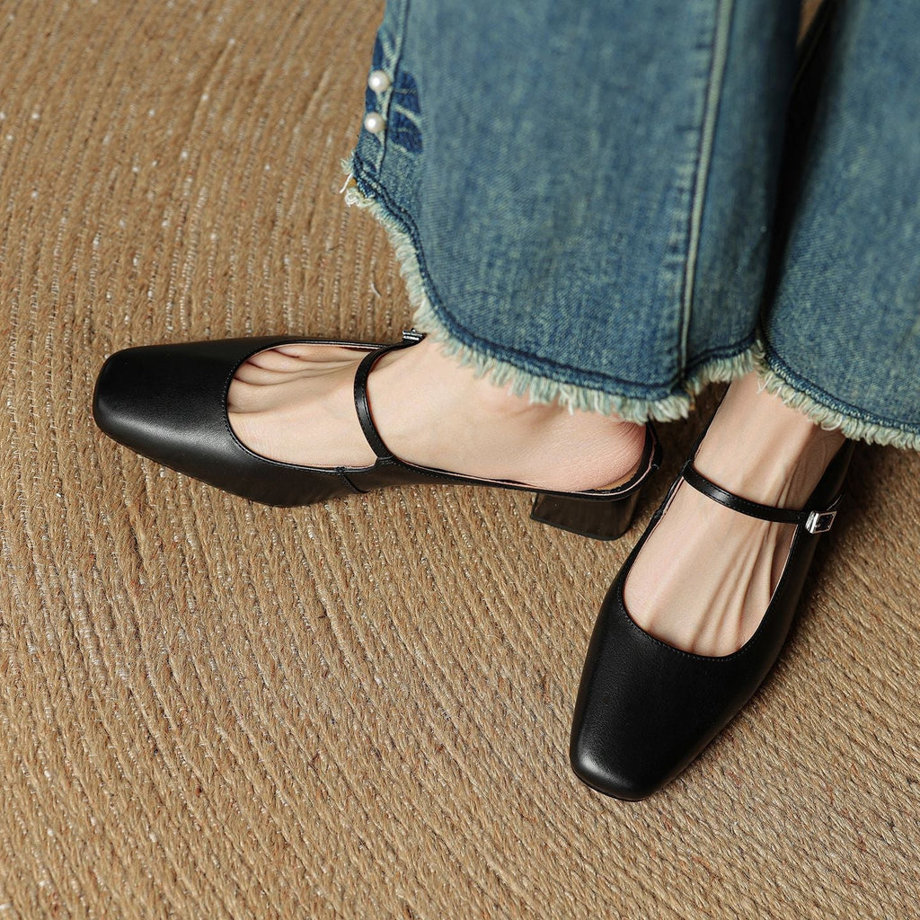 Meyra Genuine Leather Slip-On Mules
