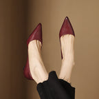 Ceyra Leather Kitten Heel Shoes