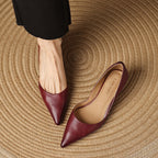 Ceyra Leather Kitten Heel Shoes