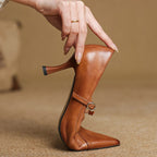 Aveline T-Strap Leather Heels