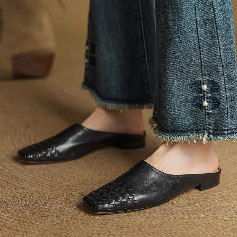 Viola Authentic Leather Slip-On Mules