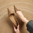Ceyra Leather Kitten Heel Shoes