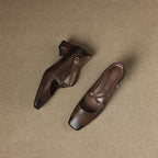 Marvane Leather Kitten Heel Shoes