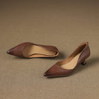 Calenne Leather Kitten Heels" can be rephrased as "Calenne Elegant Leather Kitten Heels.