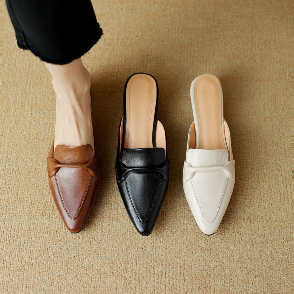 Marloe Sleek Pointed Leather Slippers