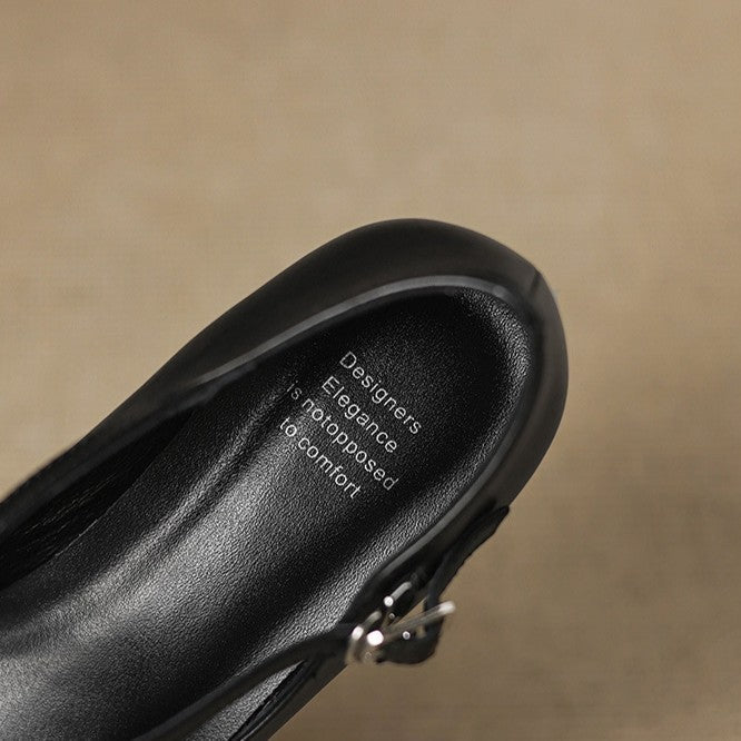 Marvane Leather Kitten Heel Shoes