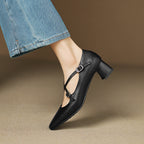 Marvane Leather Kitten Heel Shoes