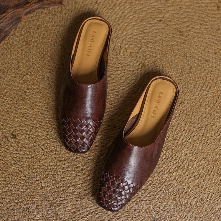 Viola Authentic Leather Slip-On Mules
