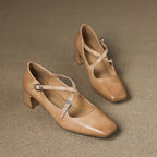 Marvane Leather Kitten Heel Shoes