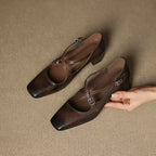 Marvane Leather Kitten Heel Shoes