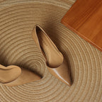 Ceyra Leather Kitten Heel Shoes