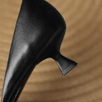 Ceyra Leather Kitten Heel Shoes