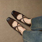 Marvane Leather Kitten Heel Shoes