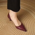 Ceyra Leather Kitten Heel Shoes