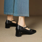 Marvane Leather Kitten Heel Shoes