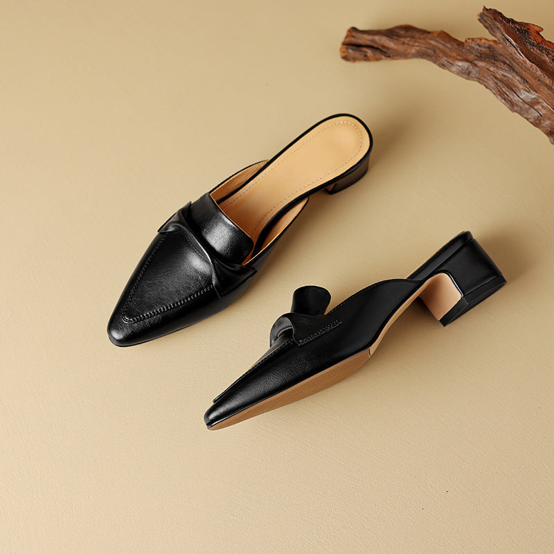 Marloe Sleek Pointed Leather Slippers