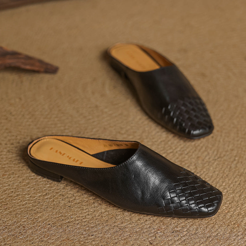 Viola Authentic Leather Slip-On Mules