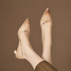 Calenne Leather Kitten Heels" can be rephrased as "Calenne Elegant Leather Kitten Heels.