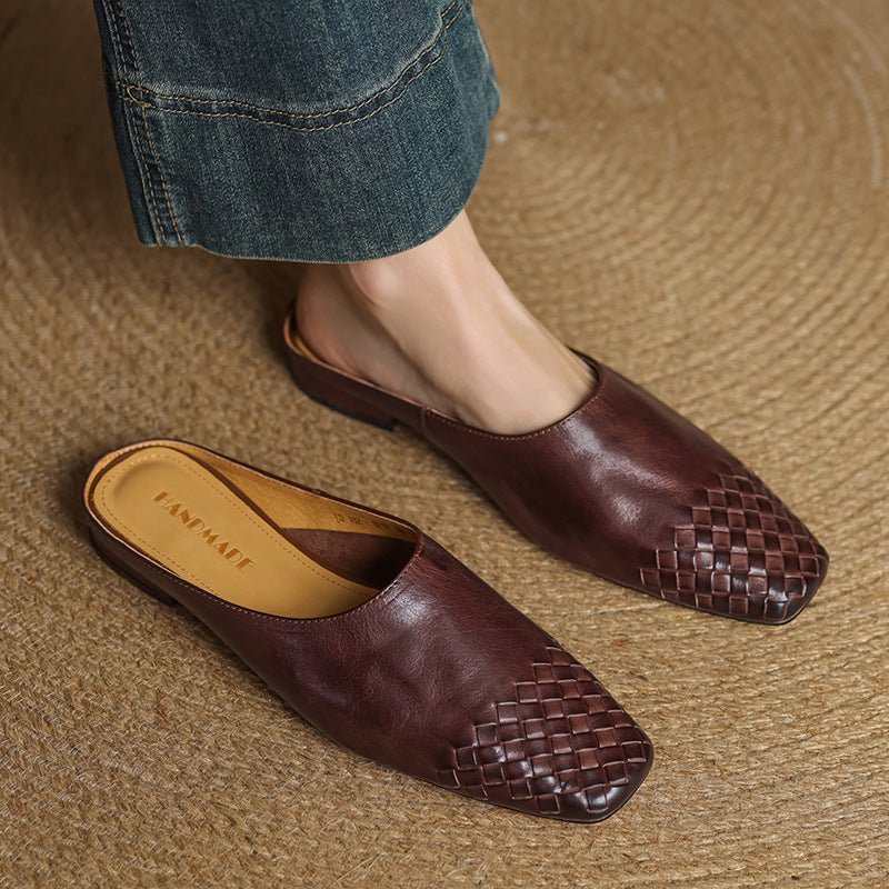 Viola Authentic Leather Slip-On Mules