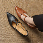 Aveline T-Strap Leather Heels