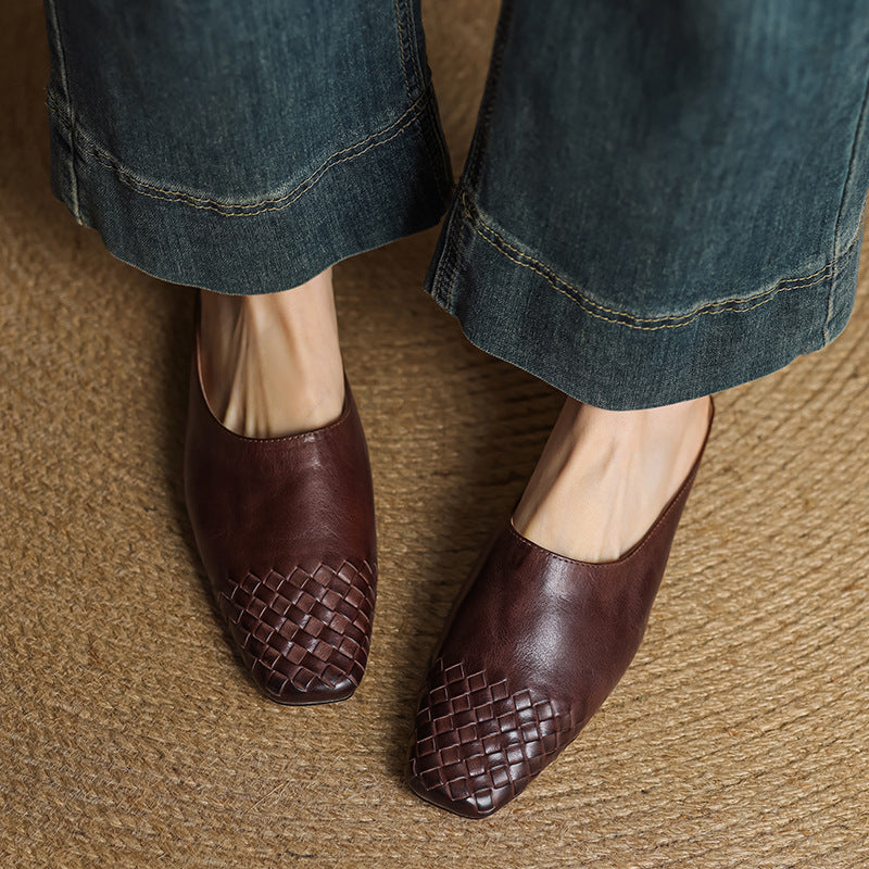 Viola Authentic Leather Slip-On Mules