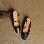 Meyra Genuine Leather Slip-On Mules