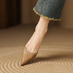 Ceyra Leather Kitten Heel Shoes