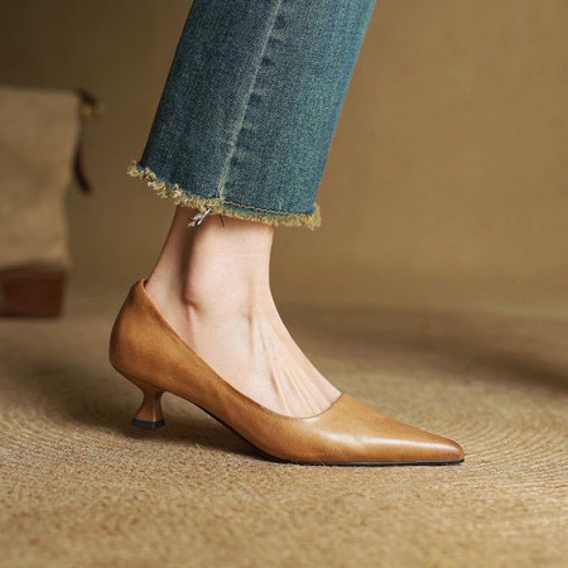 Serane Leather High Heels