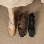 Marvane Leather Kitten Heel Shoes