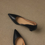 Calenne Leather Kitten Heels" can be rephrased as "Calenne Elegant Leather Kitten Heels.