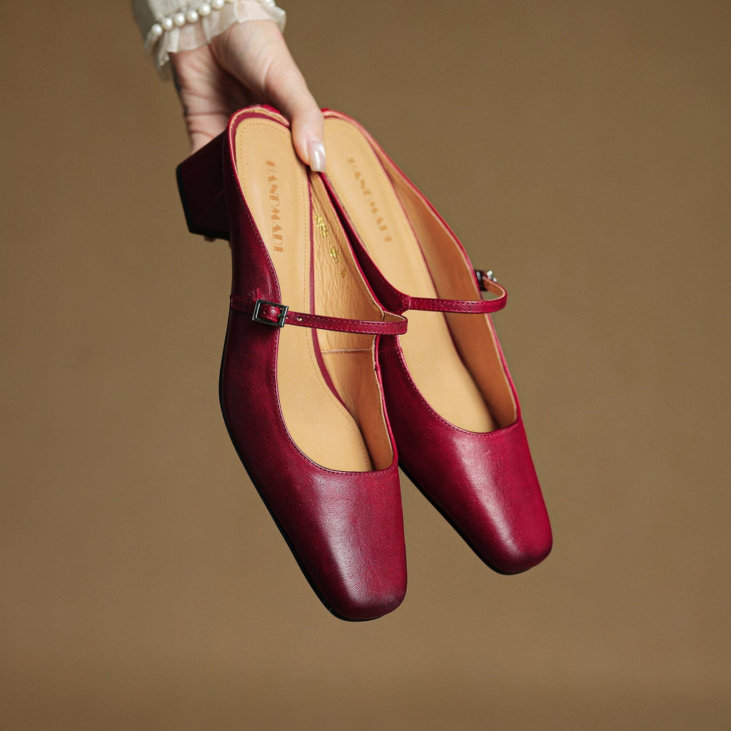 Meyra Genuine Leather Slip-On Mules