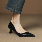 Calenne Leather Kitten Heels" can be rephrased as "Calenne Elegant Leather Kitten Heels.