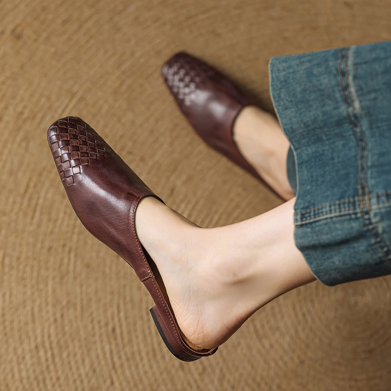 Viola Authentic Leather Slip-On Mules