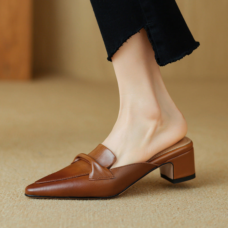 Marloe Sleek Pointed Leather Slippers