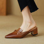 Marloe Sleek Pointed Leather Slippers