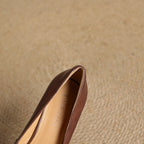 Elviera Square-Toe Leather Heels