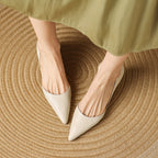 Ceyra Leather Kitten Heel Shoes