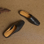 Viola Authentic Leather Slip-On Mules