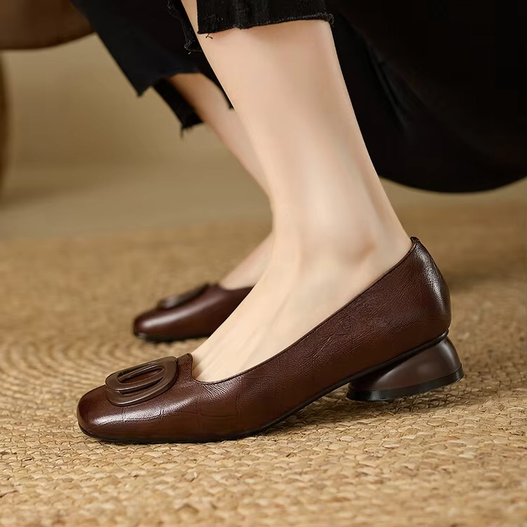 Opium Leather Ballerina Shoes