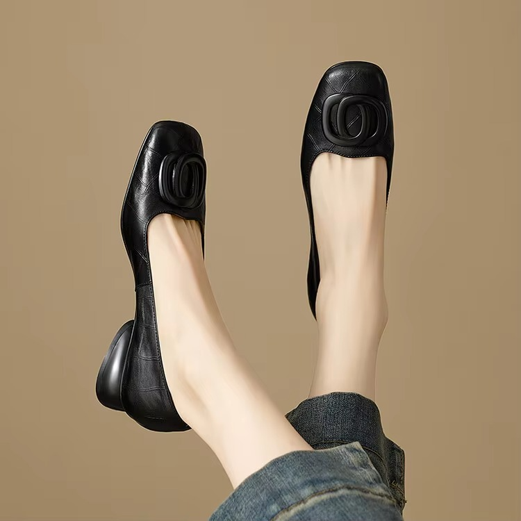 Opium Leather Ballerina Shoes