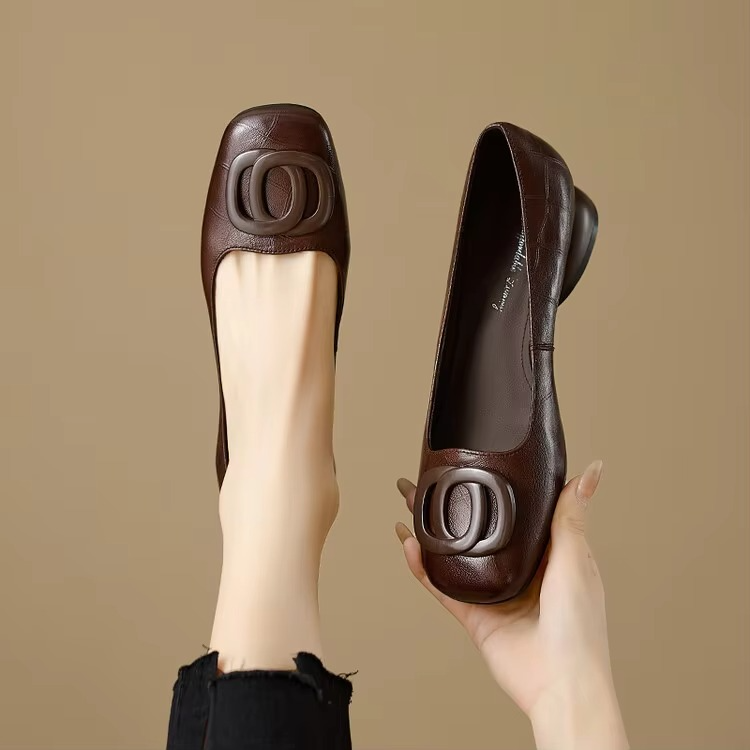 Opium Leather Ballerina Shoes