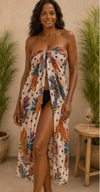 Colorful leopard sarong beach wrap