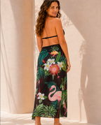 multicolor flamingo sarong beach wrap