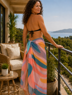 Multicolor lines sarong beach wrap