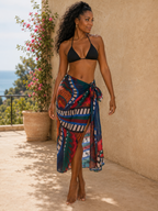 multicolor butterfly sarong beach wrap